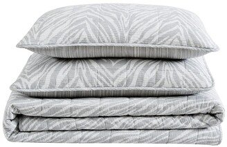 Urban Zebra Cotton Reversible Quilt Set