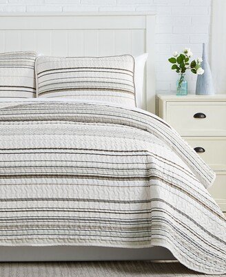 Southshore Stripe Quilt and Sham 3 Piece Set, King or California King