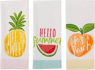 3pk Cotton Hello Summer Dishtowel Set