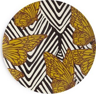 Salad Plates: Enchanted Butterfly - Gold Salad Plate, Yellow