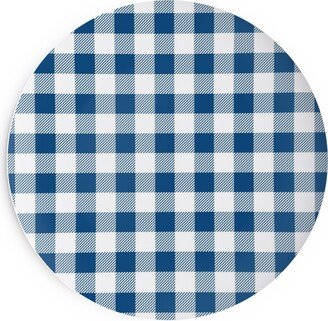 Salad Plates: Classic Gingham - Blue Salad Plate, Blue