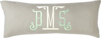 Monogrammed Linen Oversized Lumbar Sham, 20 X 50-AA