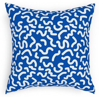 Outdoor Pillows: Dark Squiggles - Blue Outdoor Pillow, 18X18, Single Sided, Blue