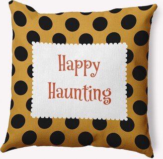 Halloween Happy Haunting Dots Indoor/Outdoor Throw Pillow