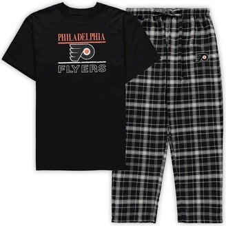 Concepts Sport Men's Black Philadelphia Flyers Big and Tall Lodge T-shirt and Pants Sleep Set