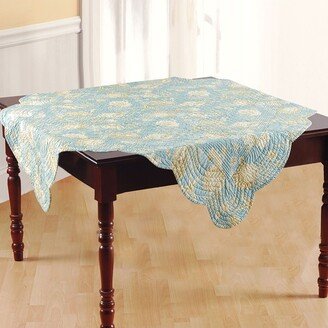 54 x 54 Natural Shells Quilted Table Topper