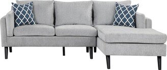 TOSWIN Linen L-Shape Sectional Sofa with Chaise, Pillows, and High-Density Cushions