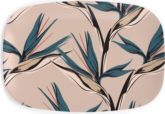 Serving Platters: Bird Of Paradise Serving Platter, Pink