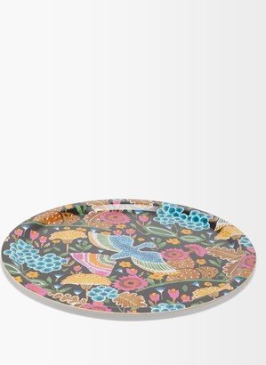 Colombo Nero-print Laminated-wood Round Tray