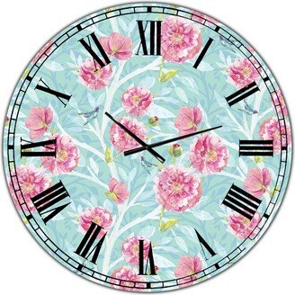 Designart Evening Garden Pattern I Large Cottage Wall Clock - 36 x 36