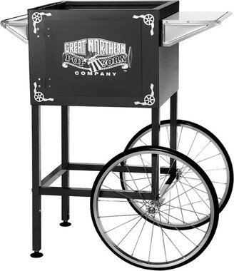 Great Northern Popcorn 8 oz. Vintage Replacement Cart with Shelf, Push Handle and Bicycle-Style Wheels for Lincoln Style Popcorn Machines - Black