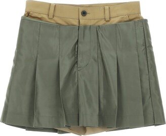 Pleated Layered Skort