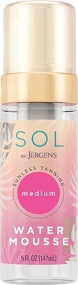 SOL by Jergens Medium Water Mousse, Self Tanner, Tanning Water Foam W/ Coconut, Dye-Free Formula 5 fl oz