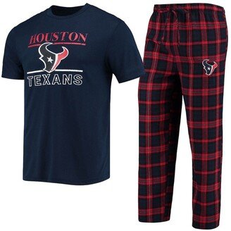 Men's Concepts Sport Navy/Red Houston Texans Lodge T-Shirt & Pants Set