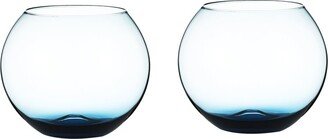 Berkware Set Of 2 Sparkling Colored Stemless Wine Glass