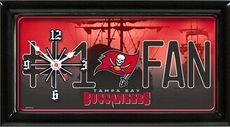 NFL Wall/Desk Analog Clock, #1 Fan with Team Logo - Tampa Bay Buccaneers