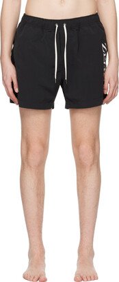 Black Printed Swim Shorts-AA