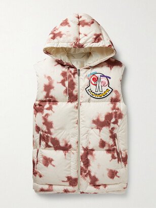 2 Moncler 1952 Tie-Dyed Quilted Shell Hooded Gilet