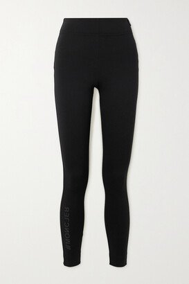 Printed Stretch-jersey Leggings - Black