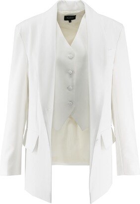 Bluzat White Masculine Inspired Suit