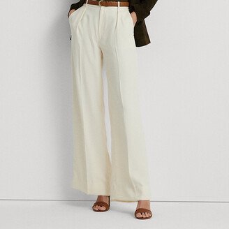 Ralph Lauren Double-Faced Georgette Wide-Leg Pant