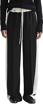 Petites May Side Stripe Wide Leg Pants