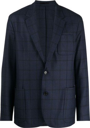 Single-Breasted Checked Blazer-AA