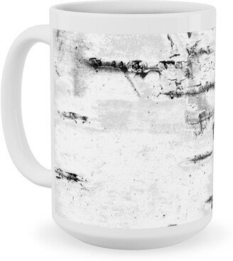 Mugs: Birch Bark - White, Gray Ceramic Mug, White, 15Oz, Gray