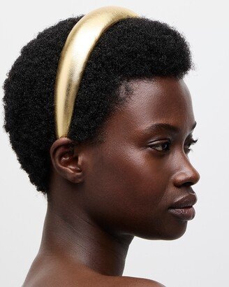 Oversized metallic leather headband