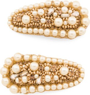 TJMAXX Set Of 2 Gold Pearl Hair Clips