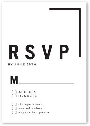 Rsvp Cards: Modern And Minimal Wedding Response Card, White, Matte, Signature Smooth Cardstock, Square