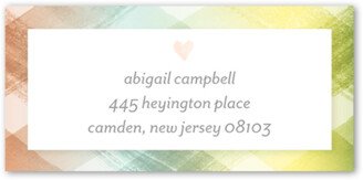 Address Labels: Bright Plaid Address Label, Beige, Address Label, Matte