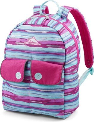 Chiqui Backpack Travel Bag with Padded Tablet Sleeve, Acceory Pocket and Reflective Strap, Watercolor Stripe