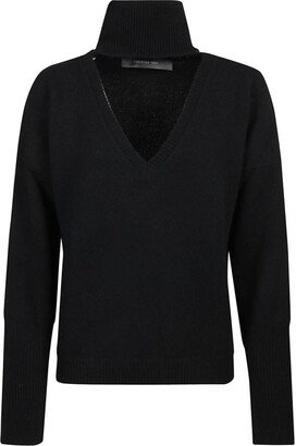 V-Neck Ribbed-Knit Jumper