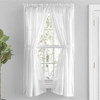 Simplicity Rod Pocket Tailored Curtain Panel Pair w/Tiebacks 80