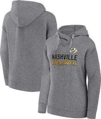 Women's Branded Heather Gray Nashville Predators Script Favorite Pullover Hoodie