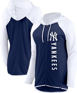 Women's Branded Navy, White New York Yankees Forever Fan Full-Zip Hoodie Jacket - Navy, White