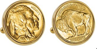 American Coin Treasures Gold-Layered Buffalo Nickel Bezel Coin Cuff Links