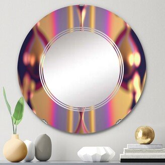 Designart 'Pink And Gold Infinity Globe' Printed City Wall Mirror