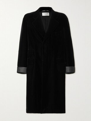 Manteau Oversized Satin-Trimmed Velvet Coat