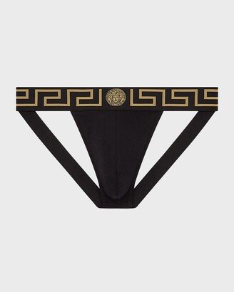 Greek Key Low-Rise Jock Strap