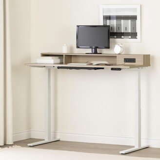 South Shore Majyta Adjustable Height Standing Desk with Built In Power Bar