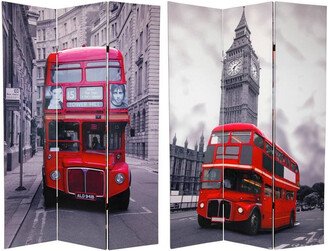 Handmade Wood and Canvas Double Decker Bus Room Divider