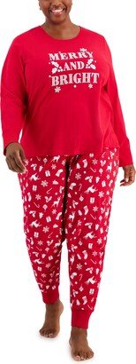 Matching Family Pajamas Plus Size Mix It Merry & Bright Pajamas Set, Created for Macy's