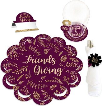 Big Dot Of Happiness Elegant Thankful for Friends Paper Charger & Table Decor Chargerific Kit for 8