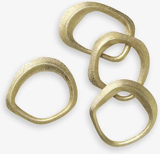 Flow Brass Napkin Rings set of Four