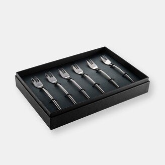 Box 6 Cake Fork Due Oro Nero