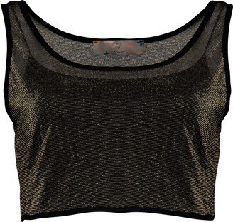 Bee & Alpaca Sparkly Light Crop Top - Black