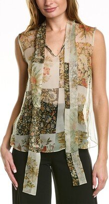 Patchwork Chiffon Silk Blouse