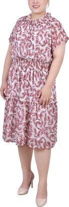 Plus Size Short Sleeve Smocked Waist Dress